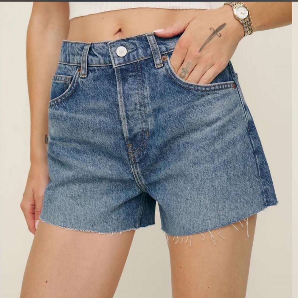 Reformation Charlene High Rise Jean Shorts Blue - Size 24